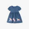 Vestido Infantil Estilo Europeu e Americano Little Maven Verão Desenho Animado Bordado Saia Infantil Saia de Princesa Fofa