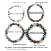 Pulsera Estilo Chino Nuevo Pulsera de Piedra de Sangre Natural Pulsera Elástica Tejida a Mano Pura Joyería Más Vendida para Hombres y Mujeres Venta al por Mayor