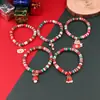 Joyería Transfronteriza Europea y Americana Navidad Pulsera de Cuentas de Arcilla Polimérica Suave Regalo Pulsera de Papá Noel Pulsera de Contraste de Color Festivo