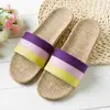Pantuflas de Lino para el Hogar Parejas Pantuflas de Interior Piso de Madera Algodón y Lino Hogar Suela Gruesa Pantuflas de Verano para Hombres y Mujeres