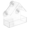 [Más Vendido de Amazon] Comedero de Aves Transparente Triangular con Forma de Casa de Plástico Acrílico Plexiglás Sub-Comedero