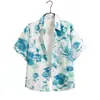 Camisa Floral Harajuku Literária Manga Curta Verão Férias na Praia Tailândia Yunnan Festival de Jogar Água Unissex Havaiana