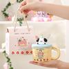 Presente de aniversário para meninas desenho animado animal bolo caneca casa criativa copo de água menina copo de palha