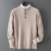 Baicai Rong Suéter de Lã Pura Novo Outono/Inverno Masculino Gola Redonda Suéter de Tricô Trançado Camada Base Simples Casual para Negócios