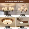 Lustre vintage Nanyang estilo francês, luminária redonda para quarto, luminária de tecido estampada criativa estilo retrô americano para escritório e sala de estar