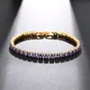 Pulsera de Diamantes Morados Estrellados de Lujo de Alta Gama para Mujer, Exquisita y Versátil para Primavera y Verano, Joyería de Pulsera Apilable Estilo Dulce