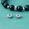 Prata Pura 999 Vintage Personalizado 3D Prata Dura Contas Espaçadoras Cruz Contas de Roda Contas Planas Acessórios para Pulseira de Miçangas DIY para Homens