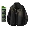 Jaqueta bomber estilo retro americano, jaqueta casual masculina de corte solto para primavera/outono, peça versátil para casal, jaqueta baseball