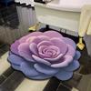 Alfombra de baño morada de fuego de buena suerte, alfombra absorbente con forma tridimensional 3D, alfombra de flores, alfombra de tierra de diatomeas para baño, secado rápido