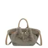 Bolso de Hombro tipo Cubo de Felpa Casual para Mujer 2025 Otoño Nuevo Gran Capacidad Personalizado Simple Bolso Cruzado