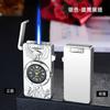 Nuevo Reloj de Mesa con Esfera de Cuarzo Iluminada Encendedor Metálico Inflable Queroseno Encendedor de Cigarrillos de Llama Abierta a Prueba de Viento Venta al por Mayor