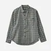 Roupas Masculinas APO Camisa Masculina de Manga Longa Xadrez Retro Americano Transfronteiriça, Estilo Old Money, Caimento Solto, Gola de Lapela, Top Camisa Casual
