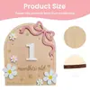 Letrero de Mes de Nacimiento para Recién Nacidos Transfronterizo, Accesorio de Foto de Madera, Placa Conmemorativa Pequeña de Margarita, Tarjeta de Hitos para Bebés