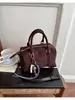 Bolsa de almofada de camurça transfronteiriça, moderna, para mulheres, novo design retrô e único, bolsa tote estilo Boston, bolsa de ombro e bolsa transversal