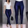 Otoño e invierno 2024 nuevo transfronterizo Amazon wish pantalones de cuero PU de color sólido casual sexy leggings pantalones de mujer comercio exterior