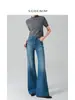 Jeans Retro Clássico/Perna Larga Levemente Flare Cintura Alta para Mulheres, Caimento Solto, Novo Estilo Outono 2026, Emagrecimento e Casual