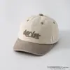 Gorra de Béisbol Lavada Estilo Nuevo Primavera y Otoño para Niños, Versión Coreana con Letras Inglesas Bordadas, Gorra para el Sol para Niños y Niñas, Gorra de Béisbol con Bloques de Color