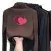Camada base feminina com gola alta e forro de fleece, novo estilo outono/inverno 2026, camiseta interna de manga comprida, top com forro de fleece para crianças mais velhas