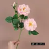 Flores Artificiais Avançadas de Rosa Hidratante Falsa com 3 Cabeças Decoração de Casamento Adereços para Fotografia Arranjo de Flores DIY