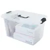 Processamento e Personalização de Caixas Organizadoras Transparentes, Caixas Organizadoras de Plástico, Caixas Organizadoras para Volta às Aulas, Caixas Organizadoras tipo Sacola para Roupas e Brinquedos