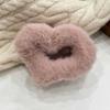 Grampo de cabelo de pelúcia em forma de coração para outono e inverno, grampo de cabelo para trás da cabeça, grampo de cabelo feminino, grampo de tubarão peludo avançado, acessórios para cabeça