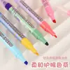 Resaltador transfronterizo de doble punta y doble color 6 colores 8 colores marcador clave para estudiantes con bolígrafo para diario personalizador resaltador de color apilable