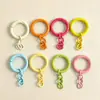 Chaveiro Conector de Corrente de Quatro Seções com Mola Colorida Anel Aberto Acessórios de Joias Artesanais DIY Fivela Pendurada de Desenho Animado Pingente