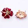 Pendientes de botón con personalidad de estrella de mar, estilo bohemio coreano, de metal, con flores dulces y ricas, a la moda