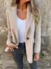2026 Amazon Europeo y Americano Transfronterizo Otoño e Invierno Nuevo Blazer de Lana Casual para Mujer con Solapa Botones Bolsillo Falso