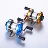 Roda de tambor de metal nova roda giratória roda de linha de pesca jogando pesca Luya prato Mini pequena roda de linha de pesca pés pequenos apenas caneta vara de pesca