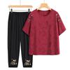 Procesamiento y Personalización de Trajes de Verano para Personas de Mediana Edad y Mayores, Camisetas de Algodón Puro de Manga Corta para Madres de Algodón y Lino, Ropa de Talla Grande para Personas Mayores, Venta al por Mayor