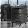 Organizador de arquivos sob a mesa, estante de chão multi-nível com rodas, armário de arquivo móvel para documentos e arquivos