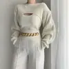 Conjunto de dos piezas para mujer en blanco: chaleco de punto ajustado chic coreano + cárdigan de suéter corto casual