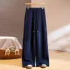 Pantalones casuales de pierna ancha hechos a medida para mujer, nuevo estilo otoño 2026, cintura elástica con cordón, corte holgado, adelgazantes, pantalones de chándal de pierna recta
