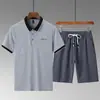 Traje Deportivo de Verano Casual Holgado de Manga Corta y Pantalones Cortos para Hombres de Mediana Edad y Mayores Beijianglang