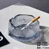 Cenicero de Vidrio Glaciar, de Alta Gama y Elegante, Calidad Premium, Cenicero Creativo Anti-Ceniza Volante para Oficina, Sala de Estar y Uso en el Hogar