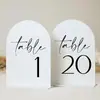 Número de mesa de casamento acrílico branco fosco preto espelhado dourado transfronteiriço número 1-10 logotipo de acrílico arqueado