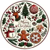 Posavasos Redondo para Mesa de Navidad Muñeco de Nieve Sombrero Negro Impresión de Muñeco de Nieve Aislante Decoración de Mesa de Comedor de Navidad Mesa Redonda