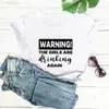 Aviso As Meninas Estão Bebendo de Novo Camiseta de Comércio Exterior Europeia e Americana