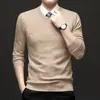 Suéter Masculino Outono e Inverno, Gola V Grossa Manga Longa Tricô Anti-Pilling para Homens de Meia-Idade e Jovens, Suéter de Base Estilo Pai