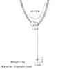 Collares Apilables de Doble Capa de Acero de Titanio Hip-Hop de Moda para Hombres y Mujeres, Colgantes de Moda y Personalizados, Lujo Ligero, Estilos de Nicho y Gama Alta