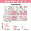 Decoración de Pared para Habitación Infantil de Planta Fresca Retro Margarita Pegatina de Pared Calcomanía de Flor Blanca Autoadhesiva de PVC
