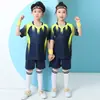 Traje de Uniforme de Fútbol Profesional para Niños Uniforme de Escuela Primaria Ropa de Entrenamiento de Verano Ropa Deportiva de Competición de Secado Rápido para Adultos con Estampado
