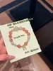 Pulsera de Cristal Swarovski con Perlas, Color Durazno al Atardecer, Naranja Natural Original, Rosa Luna, con Lazo, Exquisita y Lujosa