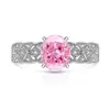 Tiktok Más Vendido Anillo de Huevo de Paloma Cortado Flor de Hielo de Piedra Preciosa de Colores Incrustado con Anillo de Diamante de Alto Carbono Joyería Transmisión en Vivo Una Pieza Dropshipping