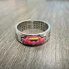 Anillo de loto con seis palabras auténticas de esmalte cloisonné étnico vintage para mujer, anillo creativo ajustable con apertura para el dedo índice.