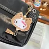 Urso Marrom Fofo Cabeça Gato Kt Pingente de Mochila Escolar Pingente de Casal Chaveiro Presente Decoração Coração de Menina Chaveiro de Desenho Animado