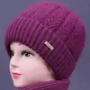 Nuevos Sombreros de Estilo Invernal para Mujeres de Mediana Edad y Mayores, Sombrero de Lana Tejido Cálido con Terciopelo Adicional para Mamá, Sombrero de Algodón Pullover para Señoras Mayores y Abuelas