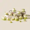 Juego de Té Factory Flower Whisper Cerámica Kung Fu Juego de Té Gama Alta Gaiwan Blanco Mineral Tetera Personal y Taza de Degustación
