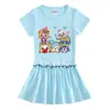 Verano 2023 Nuevo Ropa Infantil Coreana Vestido de Manga Corta Falda Delgada Plegada para Bebé de Media Manga